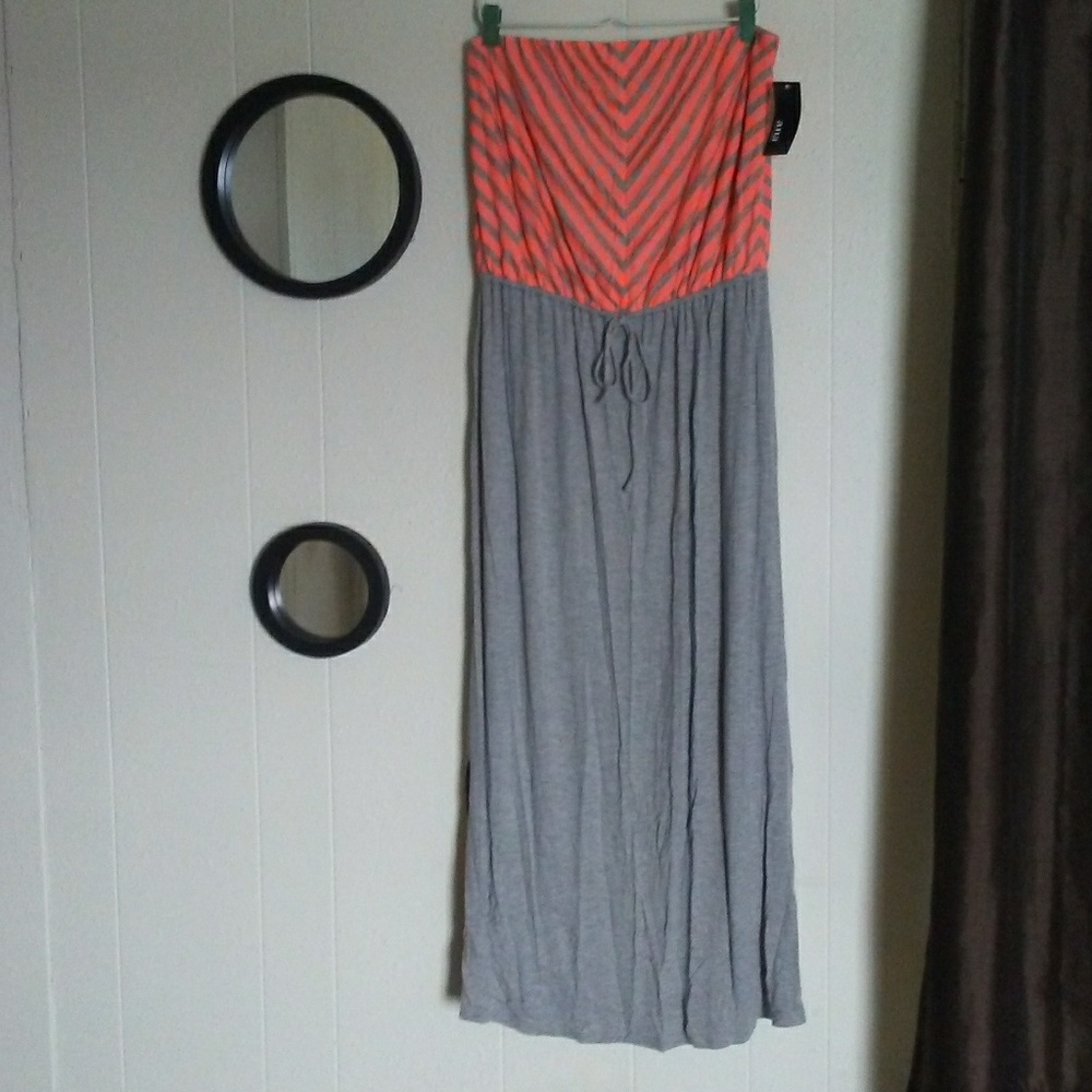 Maxi dress size L large stripped long dress